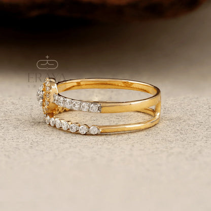Dainty Double Band – Lab Diamond Ring - erayasparkle