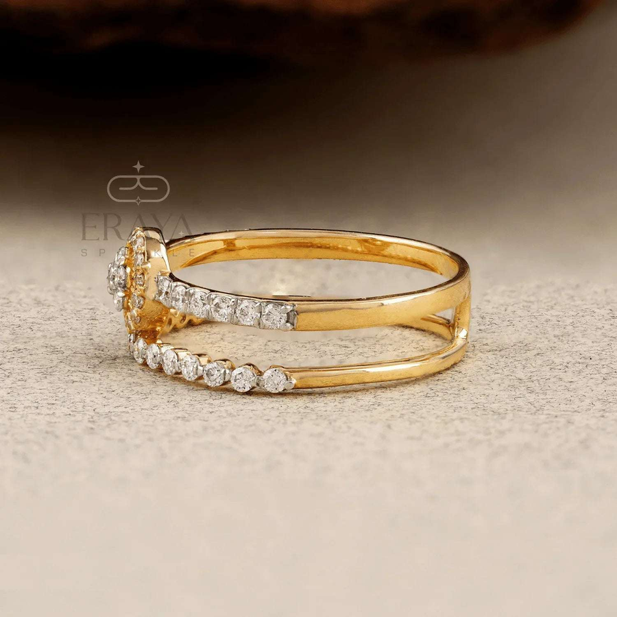 Dainty Double Band – Lab Diamond Ring - Ring
