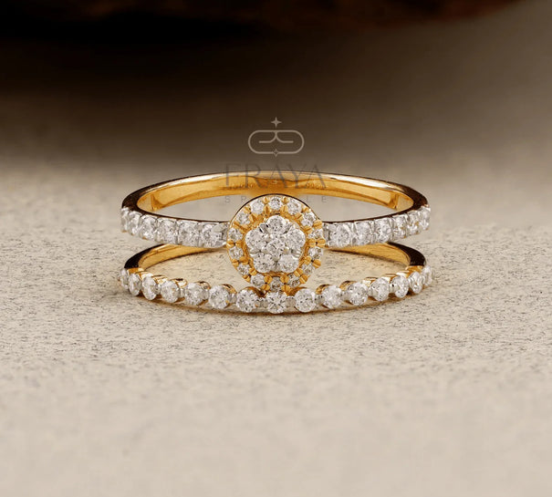 Dainty Double Band – Lab Diamond Ring - Ring