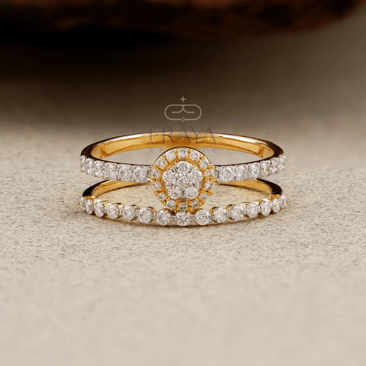 Dainty Double Band – Lab Diamond Ring - erayasparkle