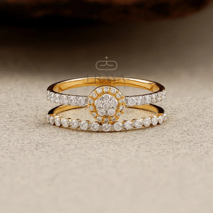 Dainty Double Band – Lab Diamond Ring - erayasparkle