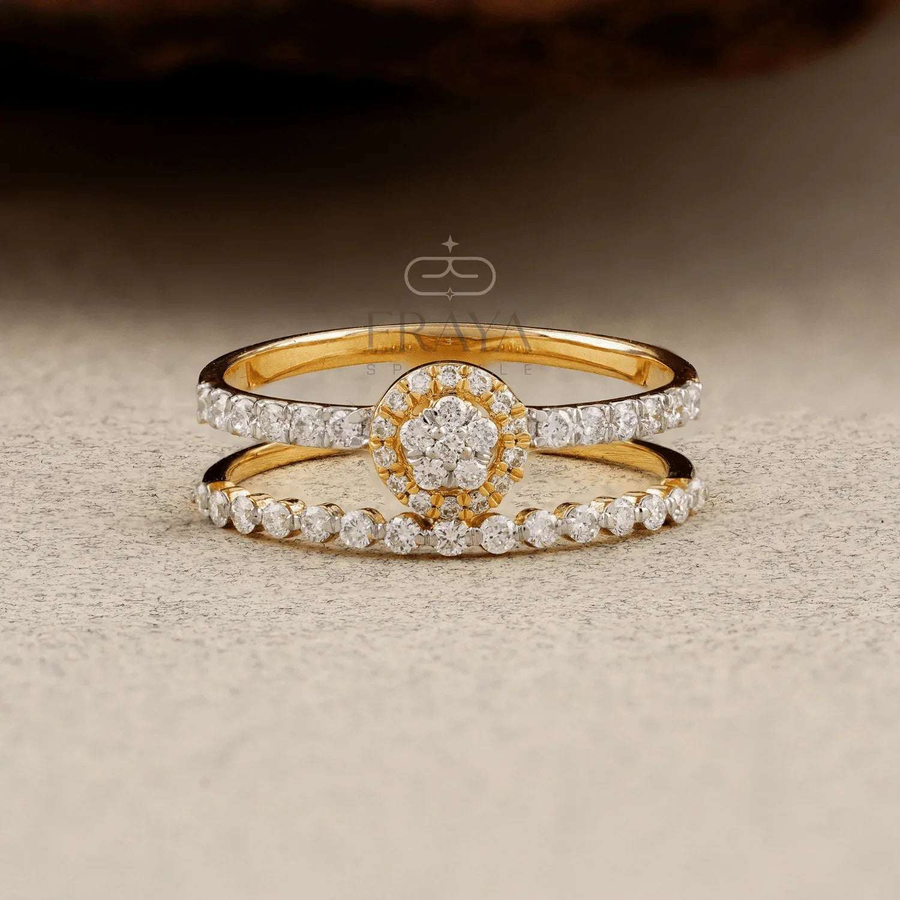 Dainty Double Band – Lab Diamond Ring - Ring