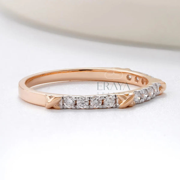 Modern Wedding Ring | Dainty Diamond Band