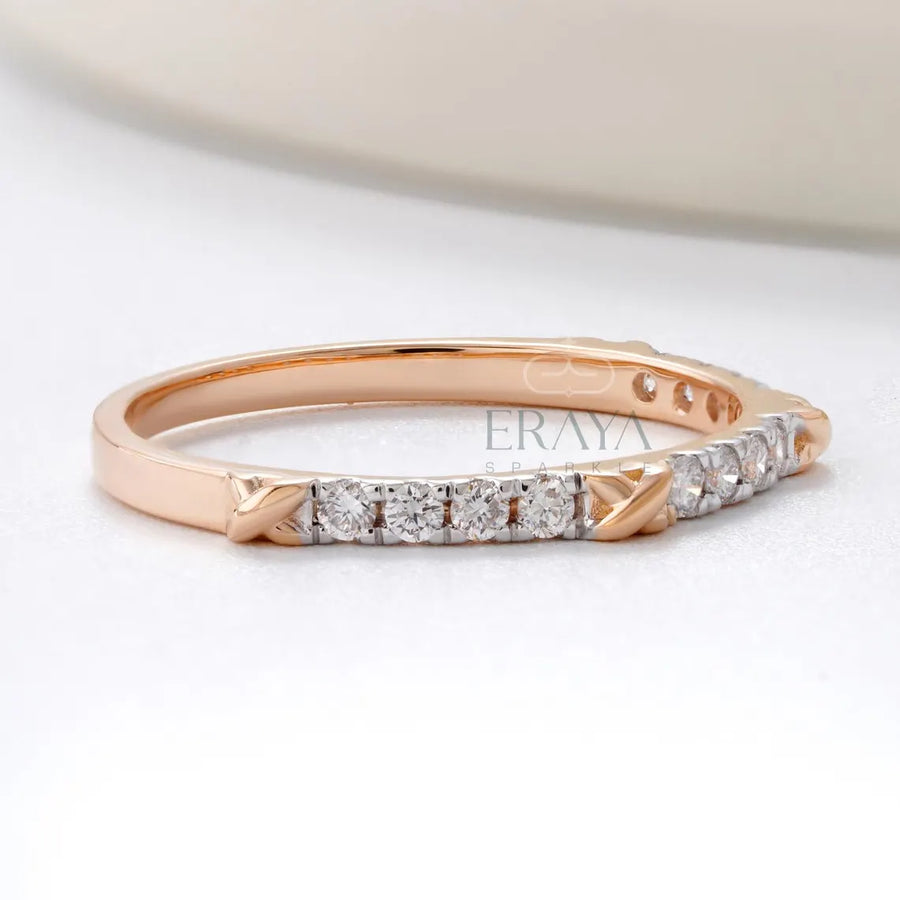 Modern Wedding Ring | Dainty Diamond Band