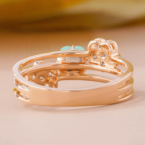 Promise Ring with Lab Grown Diamond Floral