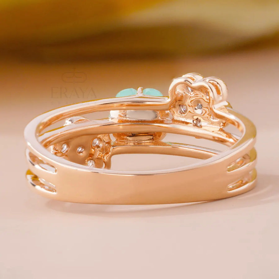Promise Ring with Lab Grown Diamond Floral