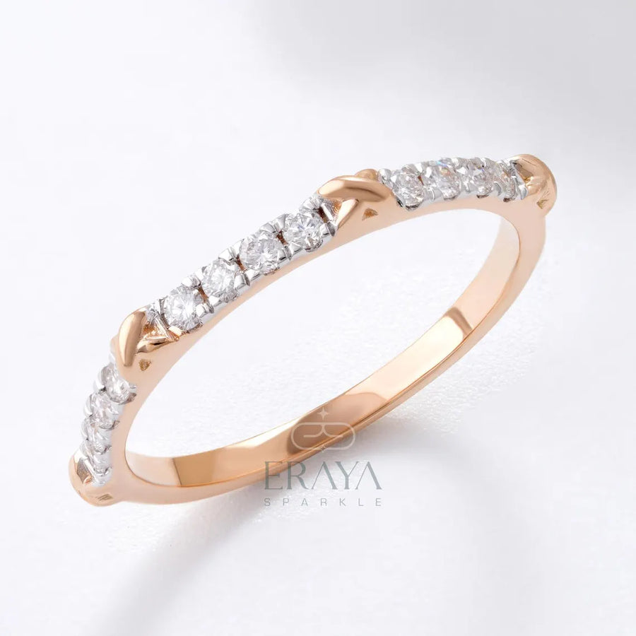 Modern Wedding Ring | Dainty Diamond Band