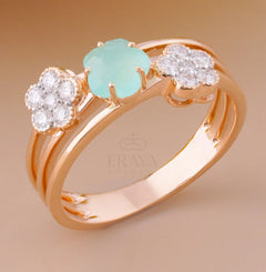 Promise Ring with Lab Grown Diamond Floral