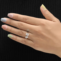 Toi et Moi Design Ring Emerald Diamond