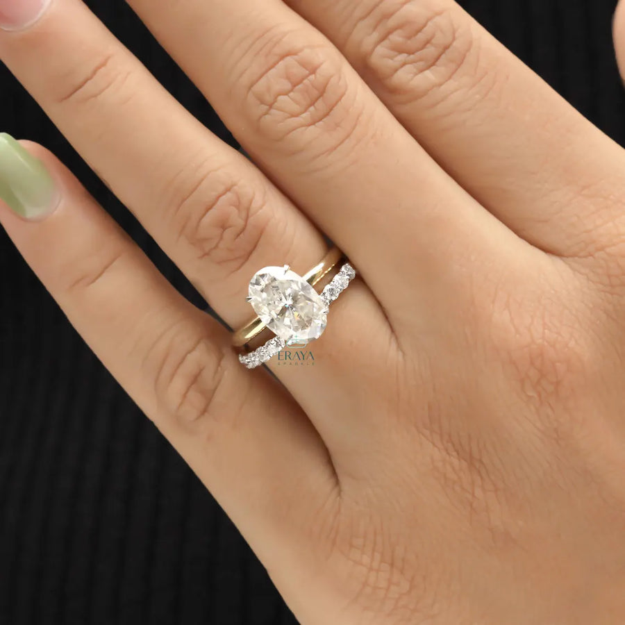 Oval Engagement Ring with Lab Diamond