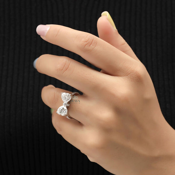 Lab Grown Rings Heart Bow Bridal Ring