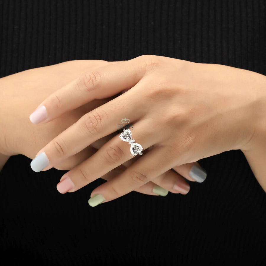 Lab Grown Rings Heart Bow Bridal Ring