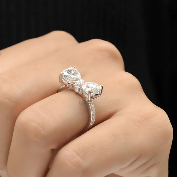Lab Grown Rings Heart Bow Bridal Ring