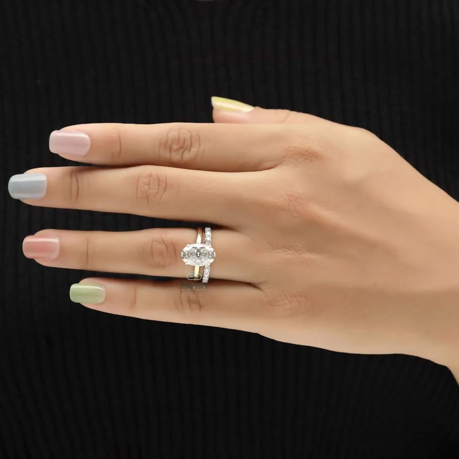 Oval Engagement Ring with Lab Diamond