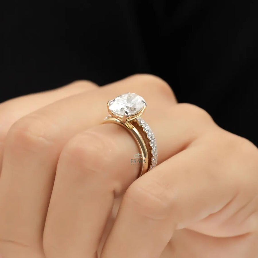 Oval Engagement Ring with Lab Diamond