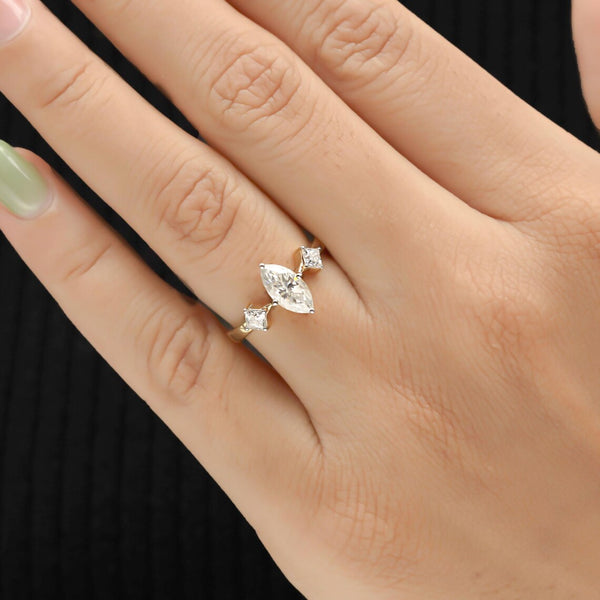 Three Stone Marquise Diamond Ring