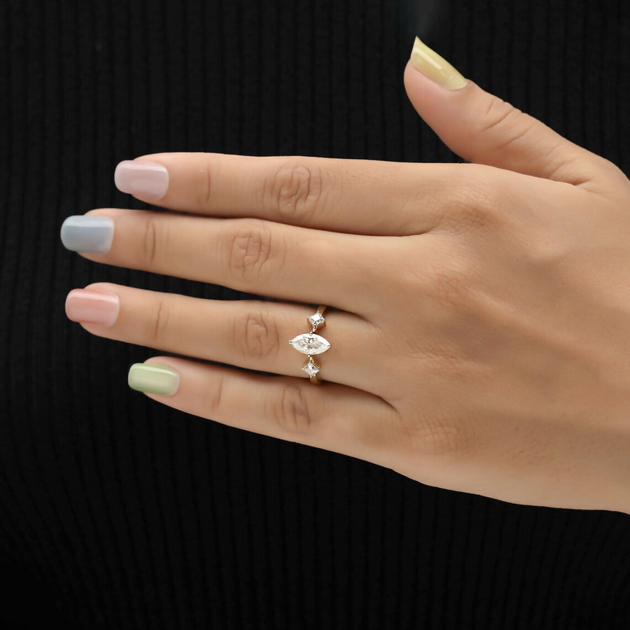 Three Stone Marquise Diamond Ring