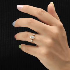 Three Stone Marquise Diamond Ring