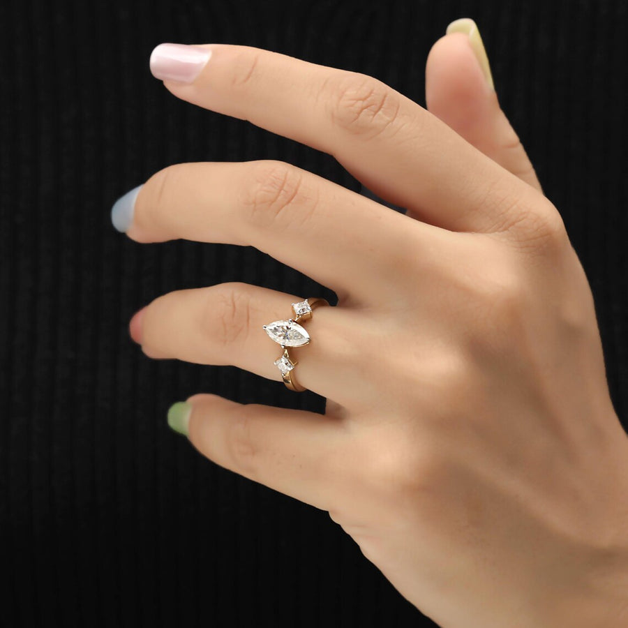 Three Stone Marquise Diamond Ring