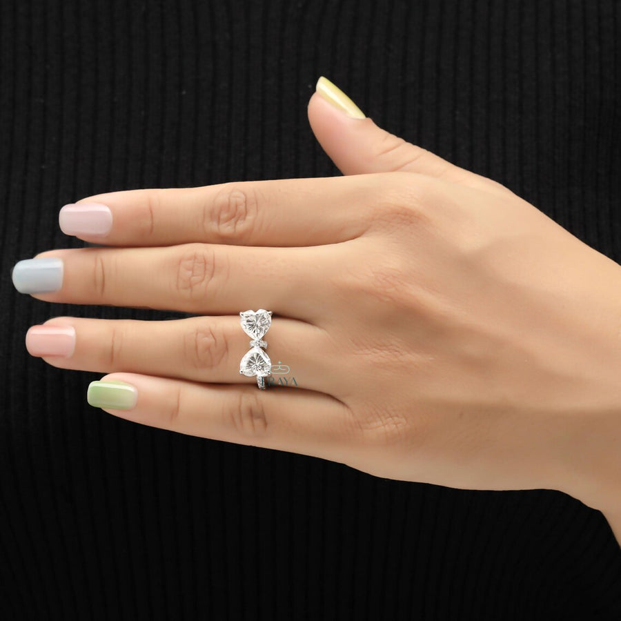 Lab Grown Rings Heart Bow Bridal Ring