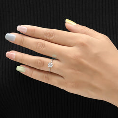 Solitaire Ring with Cushion Cut Lab Diamond