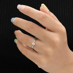 Solitaire Lab Diamond Ring with Round Brilliance