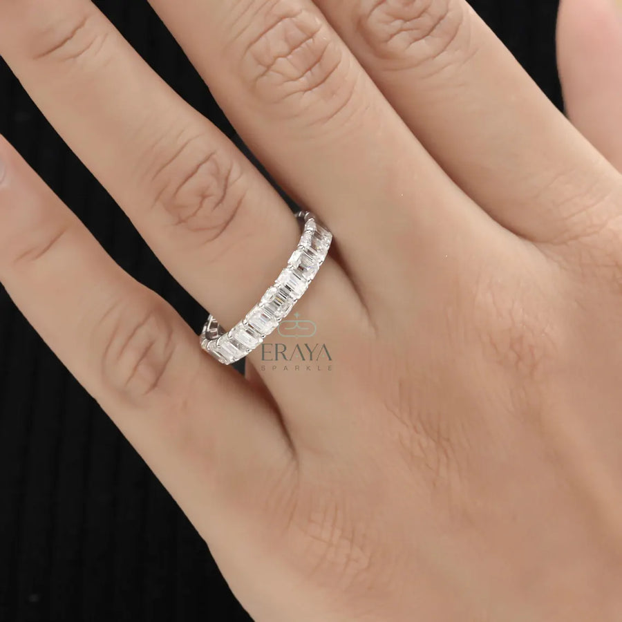 Emerald Diamond Ring – 4.80 CT Wedding Band