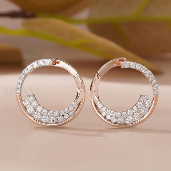 Diamond Huggie Earrings in 14K Gold