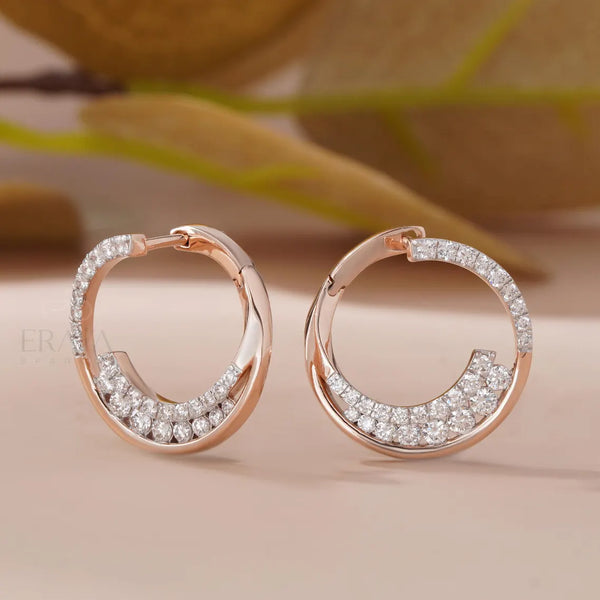 Diamond Huggie Earrings in 14K Gold