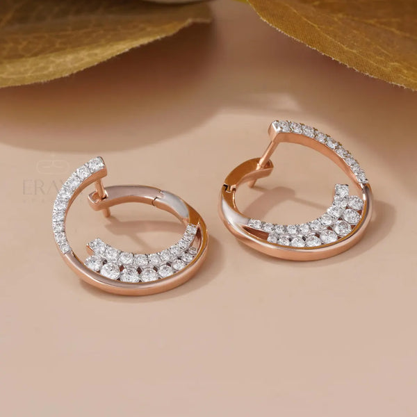 Diamond Huggie Earrings in 14K Gold