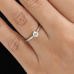Solitaire Lab Diamond Ring with Round Brilliance