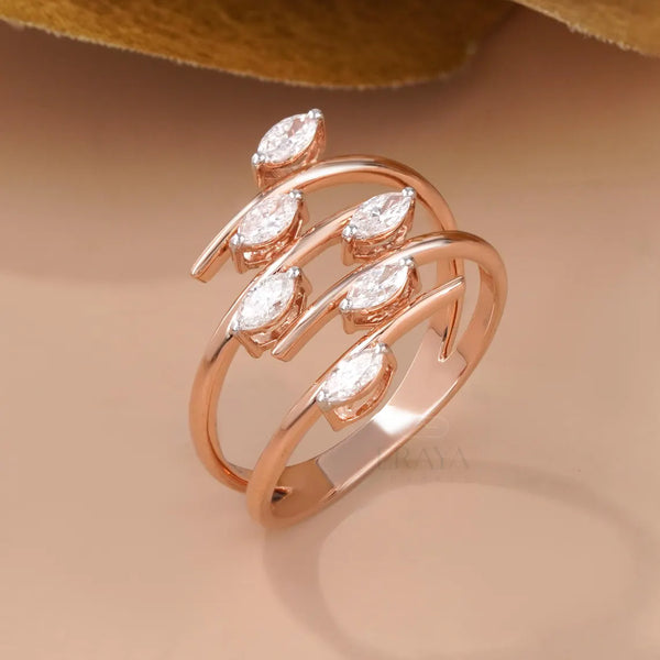 Marquise Wedding Ring | Open Cluster Design