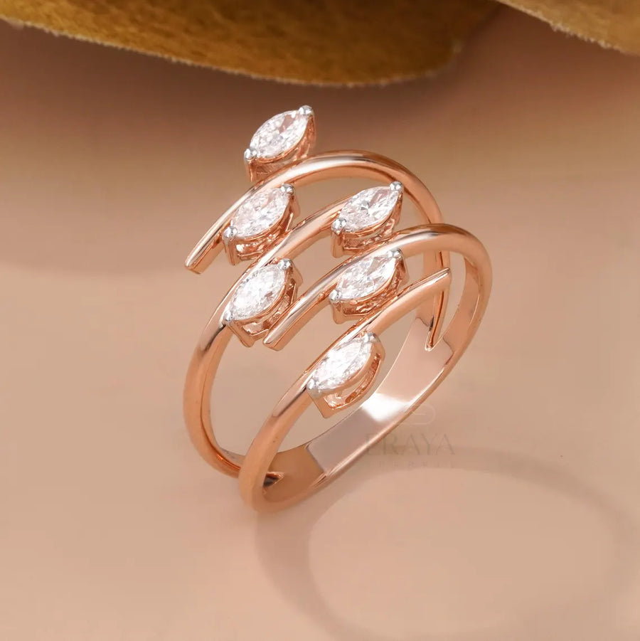 Marquise Wedding Ring | Open Cluster Design