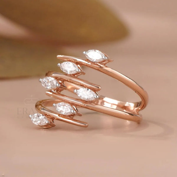Marquise Wedding Ring | Open Cluster Design