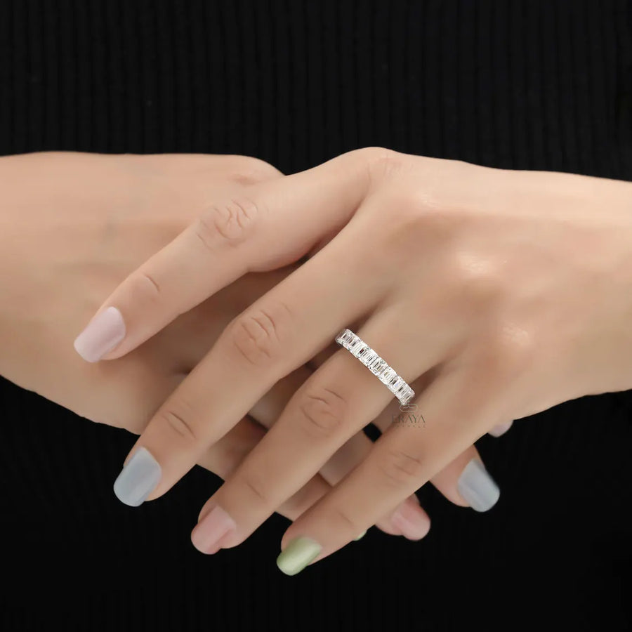 Emerald Diamond Ring – 4.80 CT Wedding Band