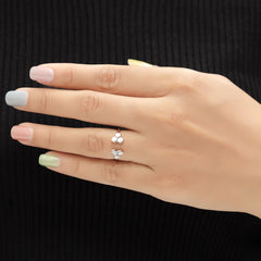 Geometric Diamond Ring | Open Band Gold Ring