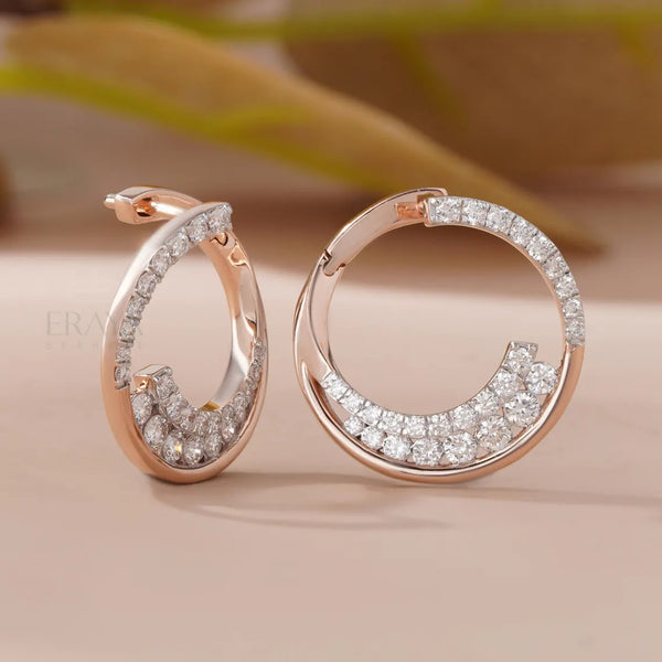 Diamond Huggie Earrings in 14K Gold