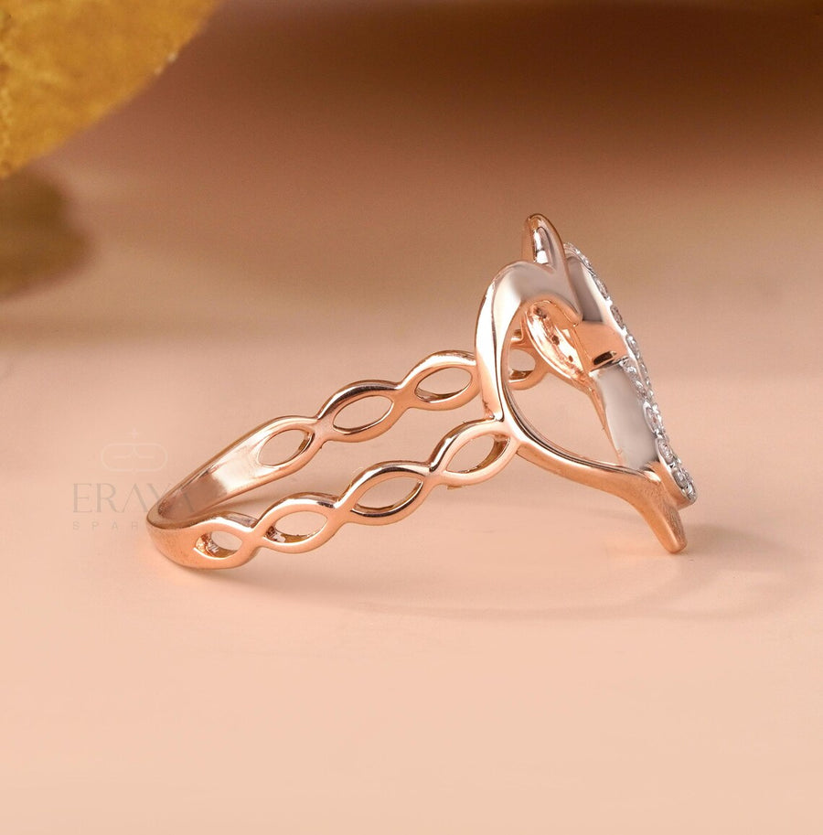 Infinity Heart Ring with Lab Grown Diamond