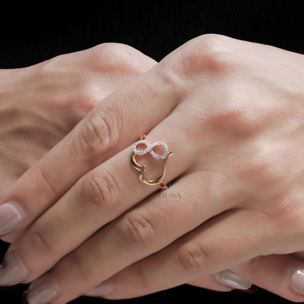 Infinity Heart Ring with Lab Grown Diamond