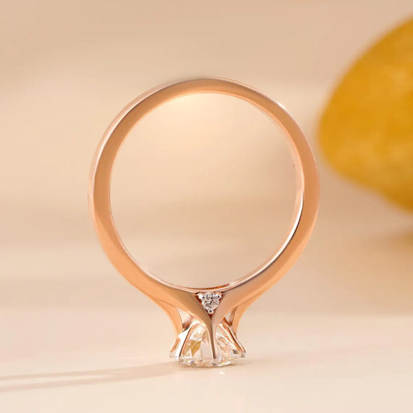 Lab Grown Diamond Solitaire Ring with Hidden Halo