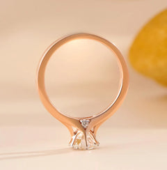 Lab Grown Diamond Solitaire Ring with Hidden Halo