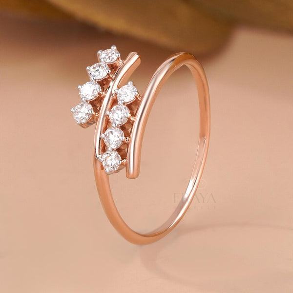 Bypass Diamond Ring – Minimalist Wrap Design