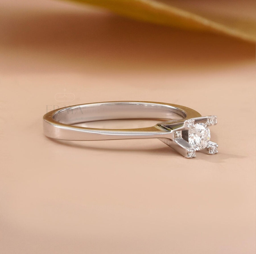 Solitaire Diamond Ring | Round Lab Grown Gold