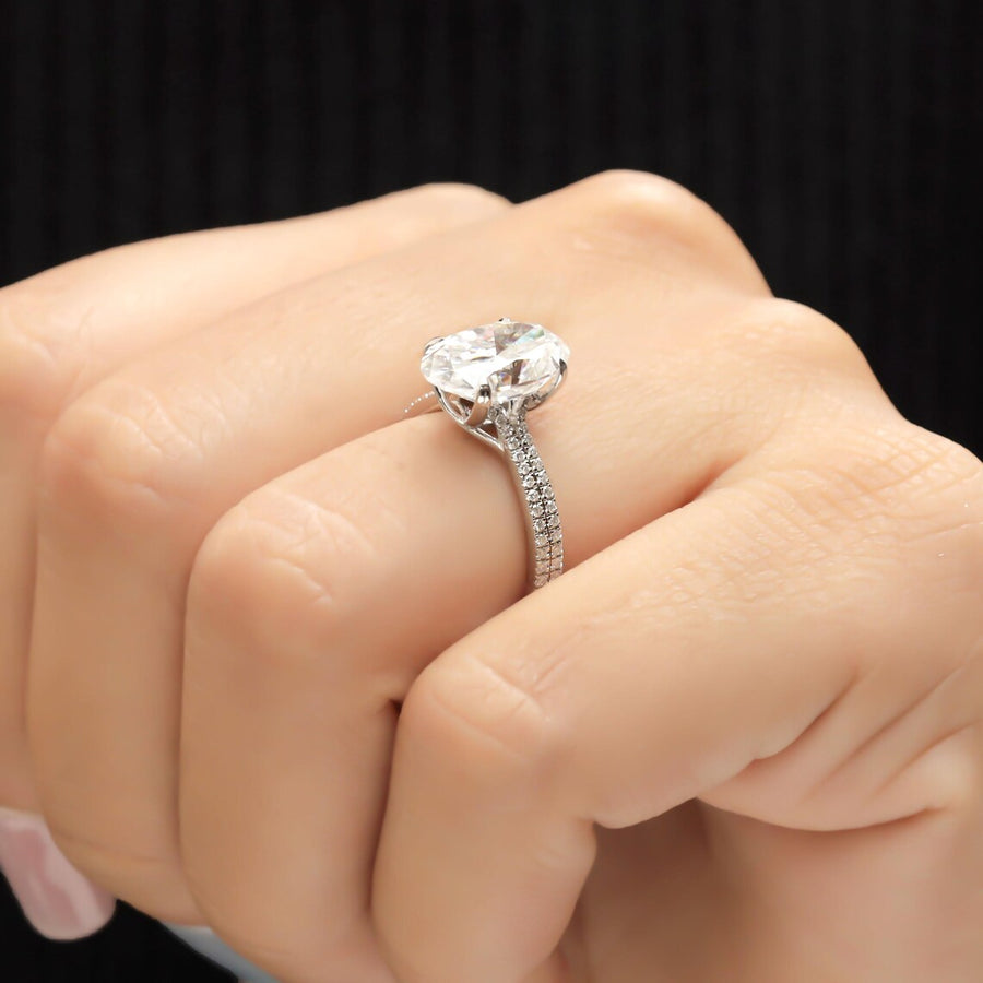 Oval Engagement Ring – Cathedral Diamond