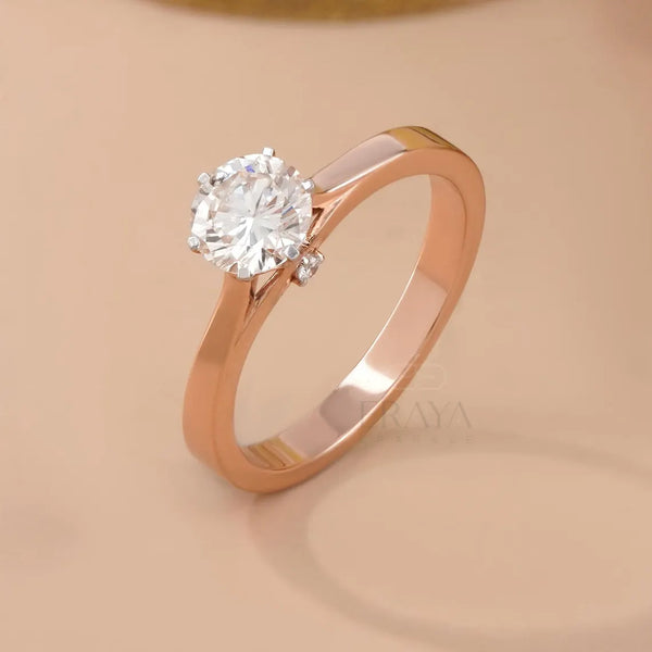 Lab Grown Diamond Solitaire Ring with Hidden Halo