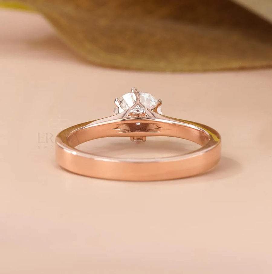 Lab Grown Diamond Solitaire Ring with Hidden Halo