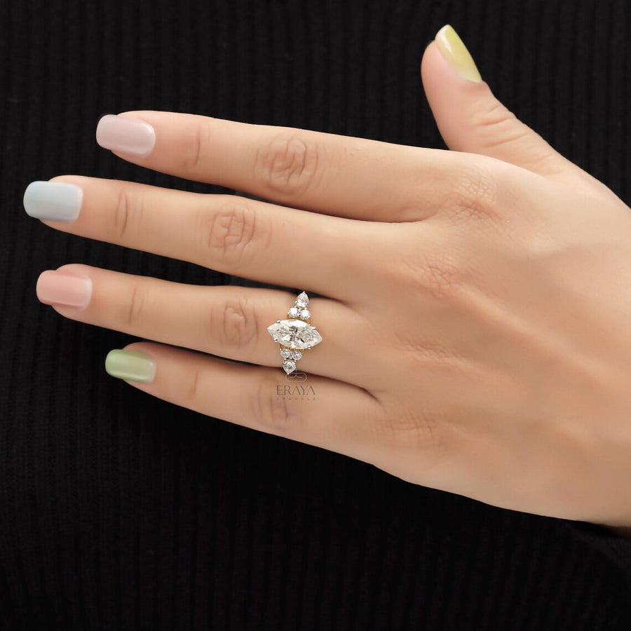 Marquise Diamond Ring Vintage Engagement