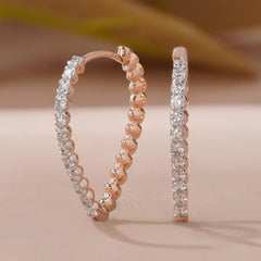 Scalloped Lab-Grown Diamond Hoop Earrings