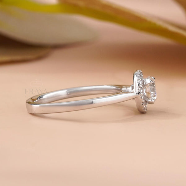 Solitaire Diamond Engagement Ring Halo Design