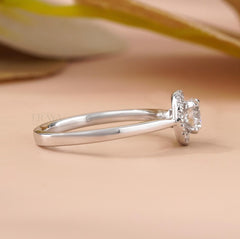 Solitaire Diamond Engagement Ring Halo Design